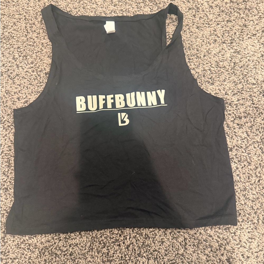 BuffBunny Black Sleeveless Crop Top